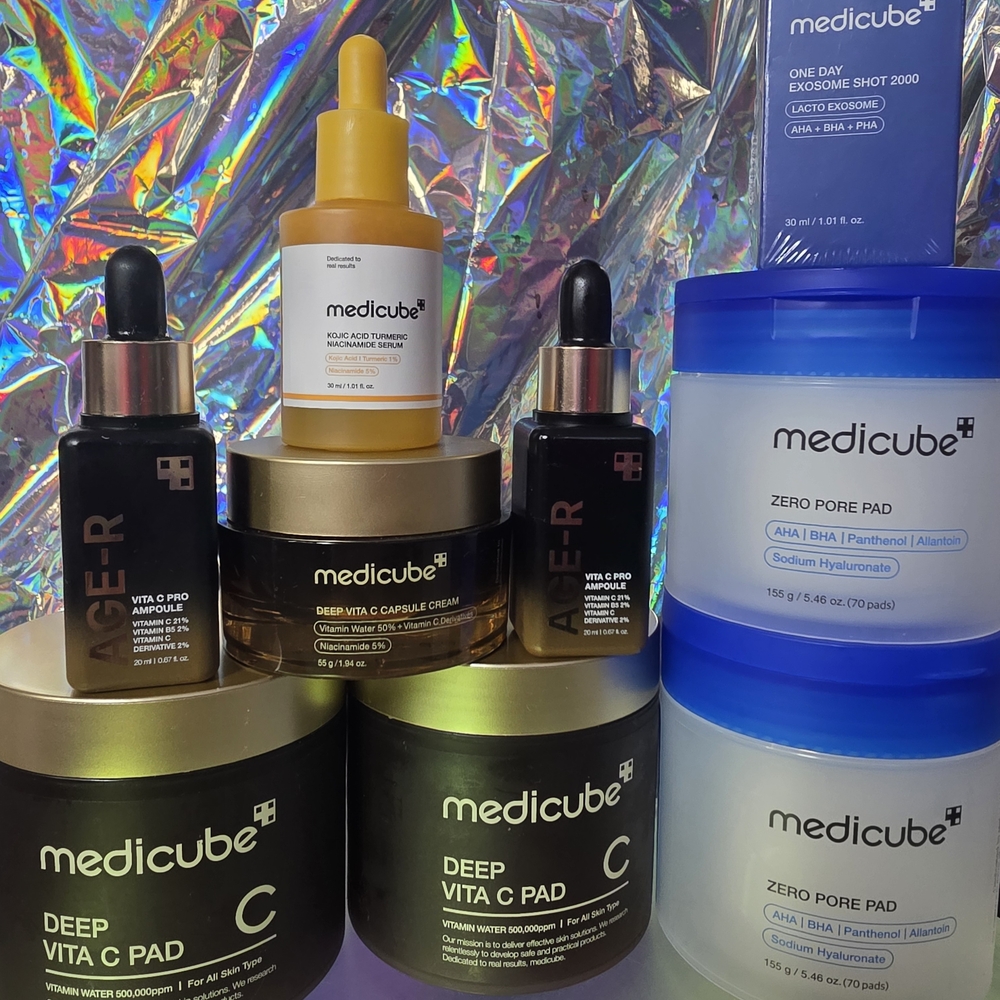 Skincare Set with Gold and Black Accents
